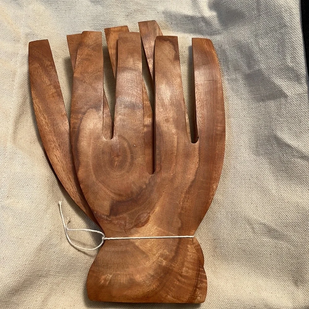 NWT Wood salad tongs